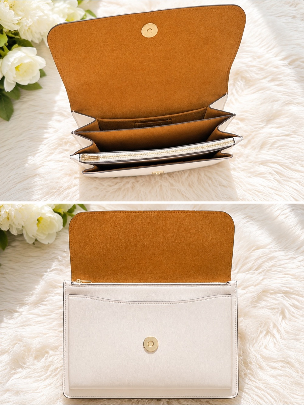 Coach Quilted Cream Leather Crossbody with Gold Chain - Picture 2 of 2